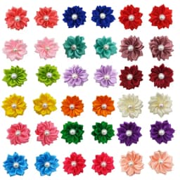 20Pcs/Lot Flower Dog Hair Bows Long Hair Pet Dogs Bows Rubber Band Cat Puppy Hair Clips Pet Grooming Bow Dog Accessories