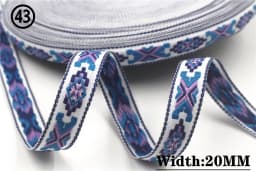 HOT 5 Yards 2CM Vintage Ethnic Jacquard Embroidery Ribbon Boho Lace Trim DIY Clothes Bag Accessories Custom