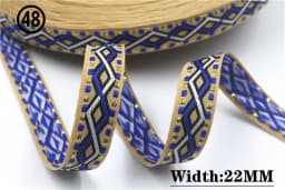 HOT 5 Yards 2CM Vintage Ethnic Jacquard Embroidery Ribbon Boho Lace Trim DIY Clothes Bag Accessories Custom