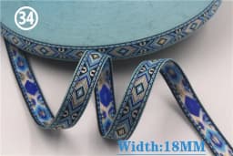 HOT 5 Yards 2CM Vintage Ethnic Jacquard Embroidery Ribbon Boho Lace Trim DIY Clothes Bag Accessories Custom