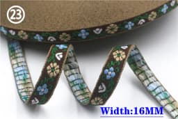 HOT 5 Yards 2CM Vintage Ethnic Jacquard Embroidery Ribbon Boho Lace Trim DIY Clothes Bag Accessories Custom
