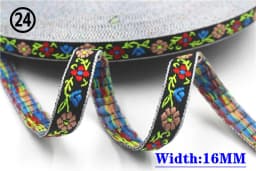 HOT 5 Yards 2CM Vintage Ethnic Jacquard Embroidery Ribbon Boho Lace Trim DIY Clothes Bag Accessories Custom