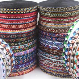 HOT 5 Yards 2CM Vintage Ethnic Jacquard Embroidery Ribbon Boho Lace Trim DIY Clothes Bag Accessories Custom