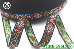 HOT 5 Yards 2CM Vintage Ethnic Jacquard Embroidery Ribbon Boho Lace Trim DIY Clothes Bag Accessories Custom