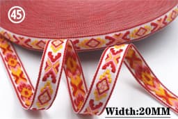 HOT 5 Yards 2CM Vintage Ethnic Jacquard Embroidery Ribbon Boho Lace Trim DIY Clothes Bag Accessories Custom