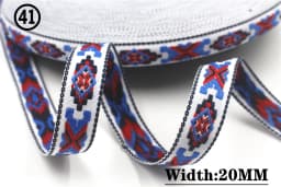 HOT 5 Yards 2CM Vintage Ethnic Jacquard Embroidery Ribbon Boho Lace Trim DIY Clothes Bag Accessories Custom
