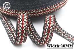 HOT 5 Yards 2CM Vintage Ethnic Jacquard Embroidery Ribbon Boho Lace Trim DIY Clothes Bag Accessories Custom