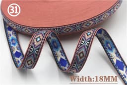 HOT 5 Yards 2CM Vintage Ethnic Jacquard Embroidery Ribbon Boho Lace Trim DIY Clothes Bag Accessories Custom