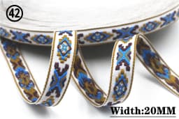HOT 5 Yards 2CM Vintage Ethnic Jacquard Embroidery Ribbon Boho Lace Trim DIY Clothes Bag Accessories Custom