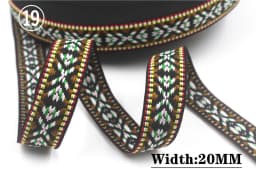 HOT 5 Yards 2CM Vintage Ethnic Jacquard Embroidery Ribbon Boho Lace Trim DIY Clothes Bag Accessories Custom