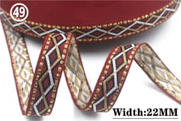 HOT 5 Yards 2CM Vintage Ethnic Jacquard Embroidery Ribbon Boho Lace Trim DIY Clothes Bag Accessories Custom