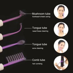 Red Purple Light Electrodes Glass Tube Replacement for High Frequency Facial Body Wand Skin Acne Spot Wrinkle Remove Beauty 4in1