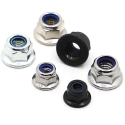 M3 M4 M5 M6 M8 M10 M12 Black White Carbon Nickel A2 Stainless Steel Hex Flange Nylon Insert Lock Nut Self-locking Nylock Locknut
