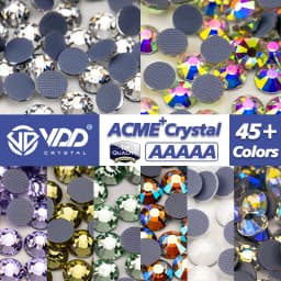 VDD Multi-color ACME+Series Top Quality Glass Hot-Fix Rhinestones Crystal AB Flatback Glitter Strass Stones For Fabric Garment