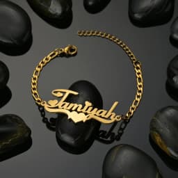 Atoztide New Customized Name Bracelet Personalized Thick Chain for Women Stainless Steel Gold Color Bangle Chrismas Gift 