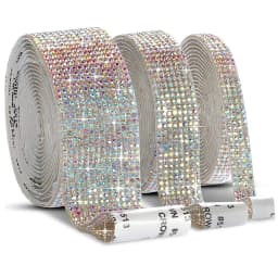 1 Yard Self Adhesive AB Crystal Rhinestone Sticker Diamond Ribbon Sticker Colorful Rhinestones for Art Craft DIY Car Phone Decor