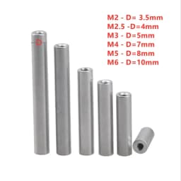 M2 M2.5 M3 M4 M5 M6 Round Aluminum Standoff Column Stud Extend Long Nut Aluminum Spacer Rods