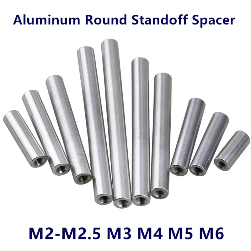 M2 M2.5 M3 M4 M5 M6 Round Aluminum Standoff Column Stud Extend Long Nut Aluminum Spacer Rods