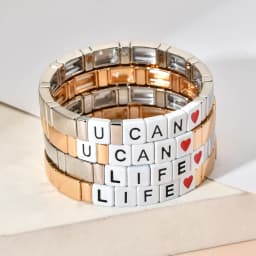 ZMZY New Encourage Enamel Stretch Tile Bracelets For Women Letter You Can Life Heart Beads Bohemian Stackable Stretch Bracelet