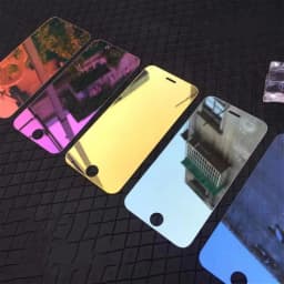 Luxury Colorful Mirror Tempered Glass For IPhone17 16 15 14 13 12 Screen Protector Glass Protective Film