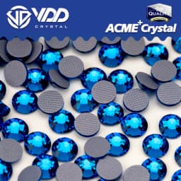 VDD Aquamarine/Lt.Sapphire/Indicolite/Capri Blue/Sapphire/Montana ACME+Series Glass Rhinestones Flatback Hot-Fix Crystal