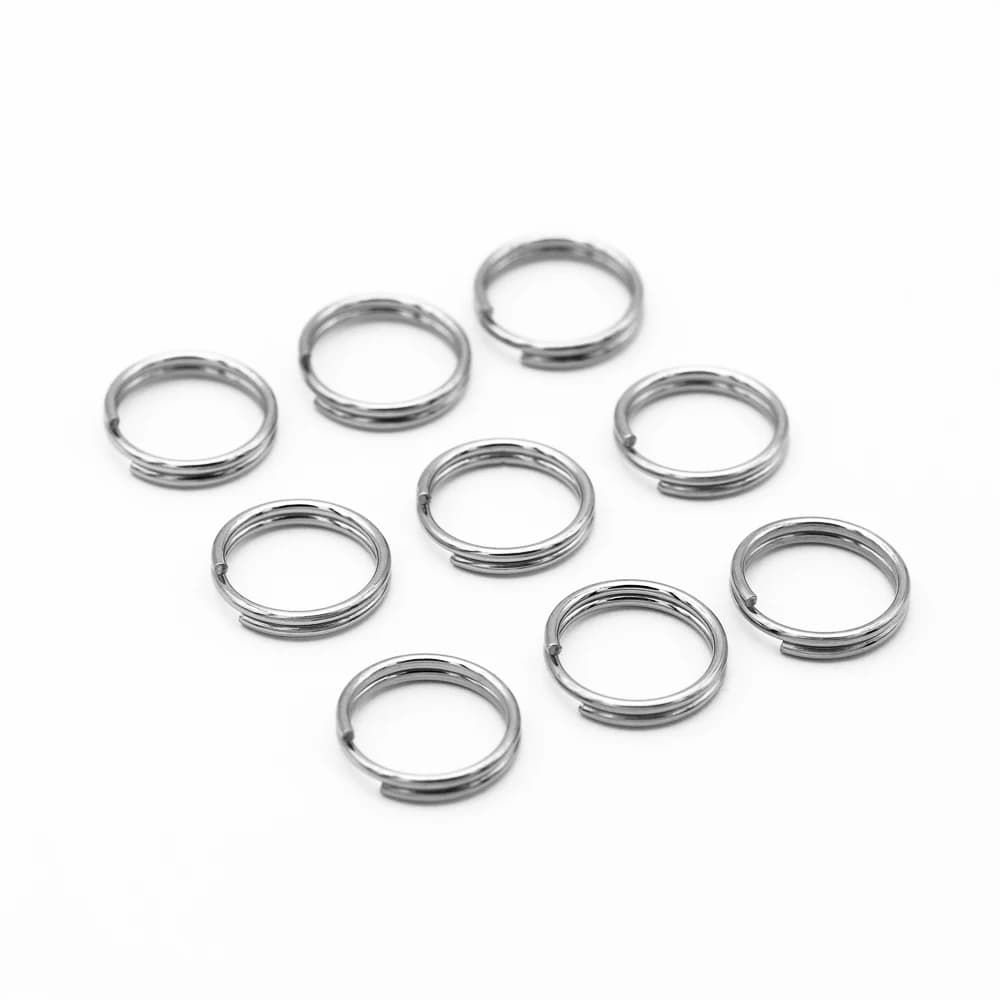 100pcs/lot 6-20mm 304 stainless steel Key Holder Split Rings Unisex Keyring Keychain Keyfob Accessories Keychain Making