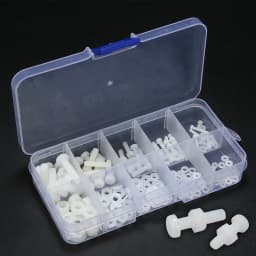 150pcs White Nylon Hex Screw M2 M2.5 M3 M4 M5 Bolt Nut Standoff Spacer Kit with Plastic Box Corrosion Resistant