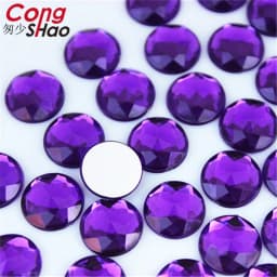 60pcs 14mm Round Acrylic Rhinestones Applique Stones And Crystals Flat Back Beads DIY Garment Crafts Accessories WC765