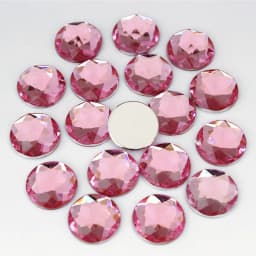 60pcs 14mm Round Acrylic Rhinestones Applique Stones And Crystals Flat Back Beads DIY Garment Crafts Accessories WC765