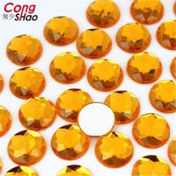 60pcs 14mm Round Acrylic Rhinestones Applique Stones And Crystals Flat Back Beads DIY Garment Crafts Accessories WC765