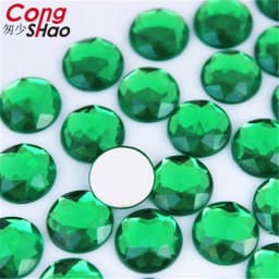 60pcs 14mm Round Acrylic Rhinestones Applique Stones And Crystals Flat Back Beads DIY Garment Crafts Accessories WC765