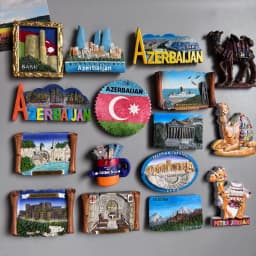Azerbaijan Fridge Magnets Tourist Souvenir BAKU 3D Resin Magnets Armenia Jordan Collection Travel Gift Home Refrigerators Decor