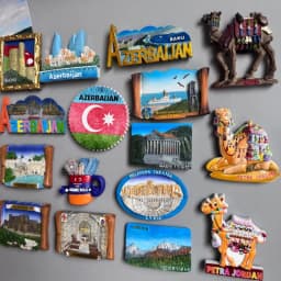 Azerbaijan Fridge Magnets Tourist Souvenir BAKU 3D Resin Magnets Armenia Jordan Collection Travel Gift Home Refrigerators Decor