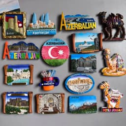 Azerbaijan Fridge Magnets Tourist Souvenir BAKU 3D Resin Magnets Armenia Jordan Collection Travel Gift Home Refrigerators Decor