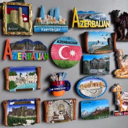 Azerbaijan Fridge Magnets Tourist Souvenir BAKU 3D Resin Magnets Armenia Jordan Collection Travel Gift Home Refrigerators Decor