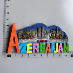 Azerbaijan Fridge Magnets Tourist Souvenir BAKU 3D Resin Magnets Armenia Jordan Collection Travel Gift Home Refrigerators Decor