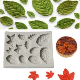 Maple & Rose Leaf Leaf Fondant Cake Silicone Mold Chocolate Candy Mold Cookies Pastry Biscuits Mould DIY Cake Decoration M2769