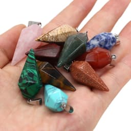 Natural Stone Crystal Agates Pendant Charms Turquoises Healing Reiki Pendants for Women Jewelry Making DIY Charm Necklace Gift
