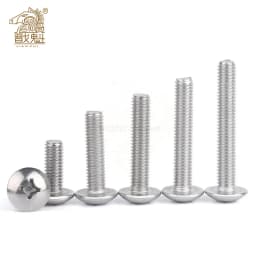10/50Pcs Parts M2.5 M3 M4 M5 M6 304 A2-70 Stainless Steel JISB1111T Phillips Braguero Flat Head Large Round Cross Bolt L=3-70 Mm