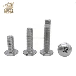 10/50Pcs Parts M2.5 M3 M4 M5 M6 304 A2-70 Stainless Steel JISB1111T Phillips Braguero Flat Head Large Round Cross Bolt L=3-70 Mm