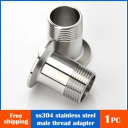 304 Stainless Sanitary Male Thread Pipe Adapter Coupler 3/8' 1/2' 3/4' 1' BSP 1.5' 2' Tri Clamp Ferrule 50.5mm Household
