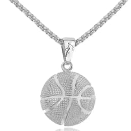 Three-Dimensional Basketball Pendant Necklace Hip-Hop Football Pendant Chains Accessories Men's Sports Ball Round Pendant Chain