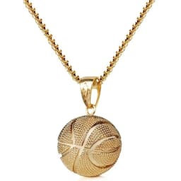 Three-Dimensional Basketball Pendant Necklace Hip-Hop Football Pendant Chains Accessories Men's Sports Ball Round Pendant Chain