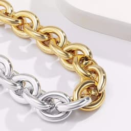 Vintage Thick Edge Cuban Gothic Necklace Women CCB Neck Collar Bone Gold Color Stubby Chain Necklaces Charm Party Jewelry