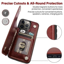 Retro Wallet Flip Leather Case For iPhone 16 Pro Max 15 Plus 14 13 Mini 12 11 X XR XS Max SE3 2 8 7 Multi Card Slot Holder Cover