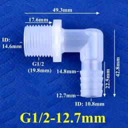 5~200pcs G1/2 Male Thread To 6.4~19.5mm PP Pagoda Elbow Connector Aquarium Tank Air Pump Adapter Irrigation Water Hose Joint