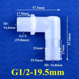 5~200pcs G1/2 Male Thread To 6.4~19.5mm PP Pagoda Elbow Connector Aquarium Tank Air Pump Adapter Irrigation Water Hose Joint