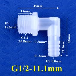 5~200pcs G1/2 Male Thread To 6.4~19.5mm PP Pagoda Elbow Connector Aquarium Tank Air Pump Adapter Irrigation Water Hose Joint