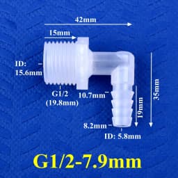 5~200pcs G1/2 Male Thread To 6.4~19.5mm PP Pagoda Elbow Connector Aquarium Tank Air Pump Adapter Irrigation Water Hose Joint