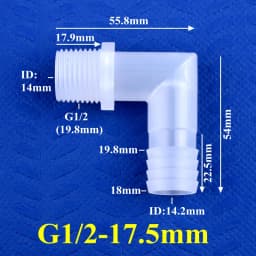 5~200pcs G1/2 Male Thread To 6.4~19.5mm PP Pagoda Elbow Connector Aquarium Tank Air Pump Adapter Irrigation Water Hose Joint